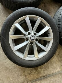 ALU KOLA ŠKODA 5x112 R17 disky originál + pneu 225/50/17 - 4