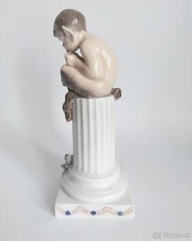 Porcelánová figura - faun a ještěrka - Kodaň - 4