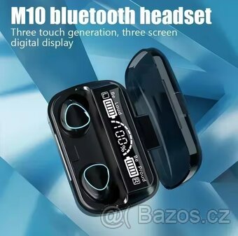 Bezdrátová sluchátka M10 bluetooth 5.3 s powerbankou - NOVÁ - 4