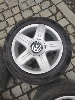 Prodám orig alu 16 Vw 5x100 ET 38 letní pneu k. O - 4