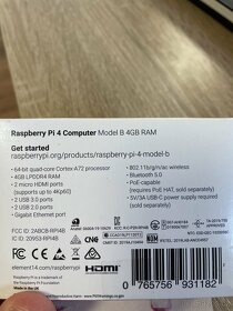 Raspberry Pi 4B - 4Gb + chladiče + 16Gb micro SD - 4