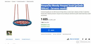 Houpačka Woody Houpací kruh (průměr 100cm) - červeno-modrý - 4