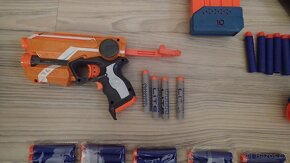 NERF - dlouhá zbraň Elite + zaměřovač + pistole s laserem - 4