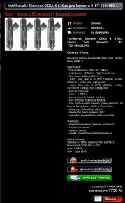 Vstřikovače Siemens DEKA 4 630cc 4ks - 4