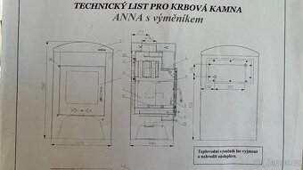 krbová kamna Anna s výměníkem 13,5Kw vč. trubek - 4