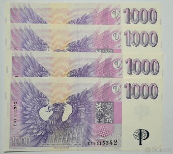 1000 Kč 1996 série E31, UNC, postupka 4 ks. - 4