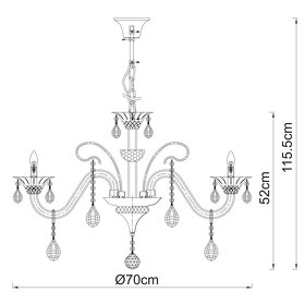 Křišťálový lustr Globo Dunja - 4
