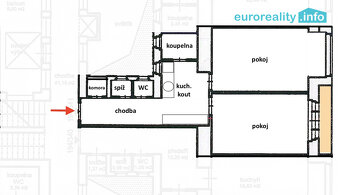 Pronájem, byt 2+kk/L, 60 m2, Praha 7, ul. Dělnická - 4