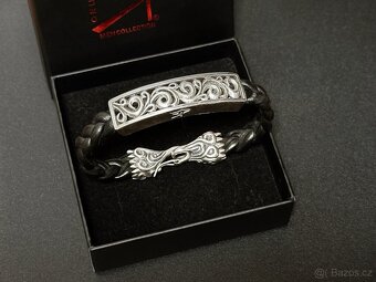 Náramek - Orus Bijoux Men Collection - Stříbro/Kůže - 4