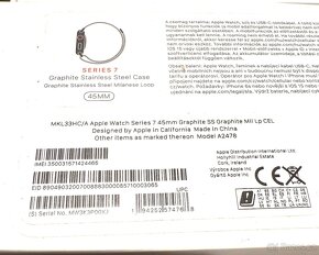 Apple iWatch 7 ocel (GPS+eSIM) 45mm, milánský tah, top stav - 4