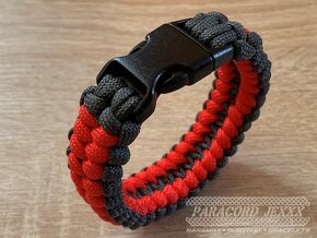 PARACORD NÁRAMEK (18 CM) ČERVENOŠEDÝ - 4