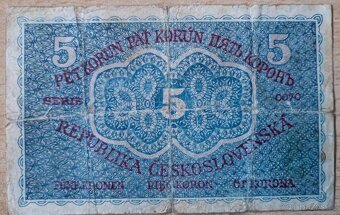 STÁTOVKY 1, 5, 20, korun rok 1919 - 4