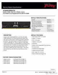 64GB (4x16GB) KIT DDR5 RDIMM Kingston FURY Renegade Pro - 4