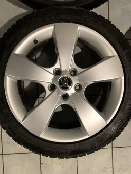 Alu kola Škoda R17 5X112 ZIMNÍ PNEU 225/45 R17 TOP STAV - 4