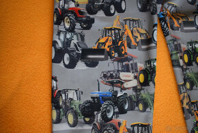 Softshellové kalhoty s traktory a bagry vel.98-104 - 4