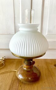 Stará krásná porcelánová lampa, styl petrolejky - 4