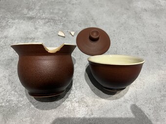 Keramický Gaiwan (zhong) + miska - 4