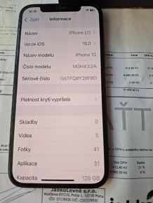 Iphon 12 128GB Top stav v záruce - 4