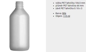 Plastové PET lahvičky 50ml, 115ml, 215ml a rozprašovače - 4