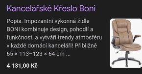 Koženkové kancelářské křeslo - 4