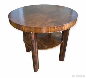 Konferenční stolek, 30. léta, art deco, makassar / ořech - 4