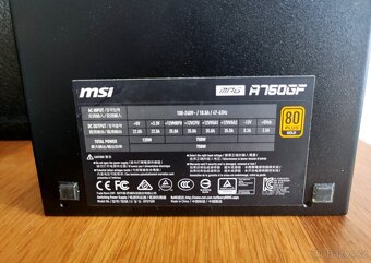 Prémiový pc zdroj MSI MPG A750GF 80 Plus GOLD - 4