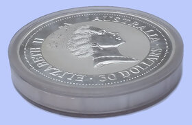 Austrálie, 1 kilogram ryzího stříbra, 30 dollars 1992, pták - 4