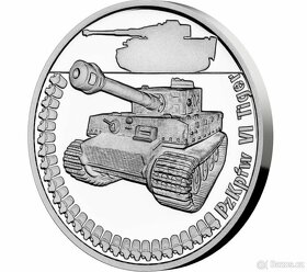 Obrněná technika - PzKpfw VI Tiger proof, stříbrná mince - 4