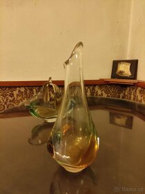Košík a váza z hutního skla - 4