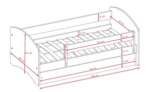 Dětská postel, matrace a ochrana na matrace - 4