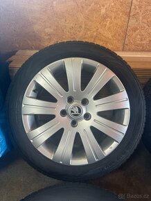 ALU Kola ŠKODA 5x112 R17 FLASH Zimní pneu 205/50/17 - 4