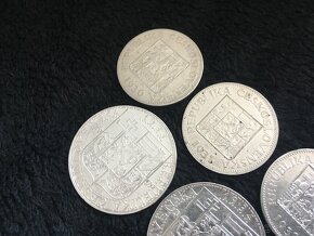 5 kusů starých stříbrných 10 a 20 Kč ČSR, každá mince jiná - 5