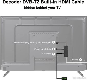 DVB-T2 přijímač Dcolor HDMI kabelová TV - 5