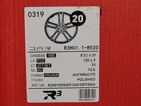 německá alu R3 WHEELS H01 8,5x20" 5x120 ET35 R20 - 5