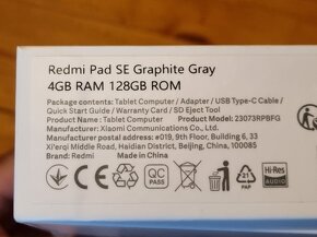 Xiaomi Redmi Pad SE 4GB/128GB šedý jako nový - 5