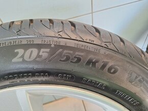 Alu kola R16 5x114,3 Mazda + zánovní letní pneu 205/55/16 - 5