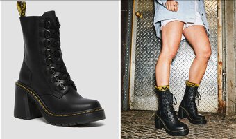 Dr. Martens - kožené boty s rozšířeným podpatkem dámské - 5