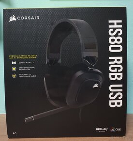 Nová Sluchátka CORSAIR HS80 RGB USB (Carbon) - 5