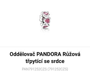 Pandora 2x oddelovac ruzove trpytici se srdce - 5