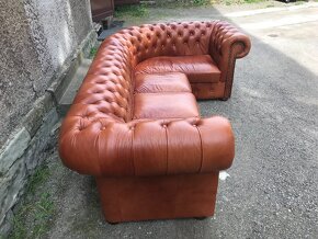 Chesterfield Rohová Celokožené provedení. - 5