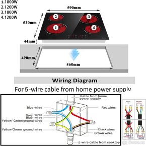 Vestavná sklokeramická varná deska 4zónové - 5