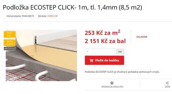 Podložka ECOSTEP CLICK- 1m, tl. 1,4mm - 5