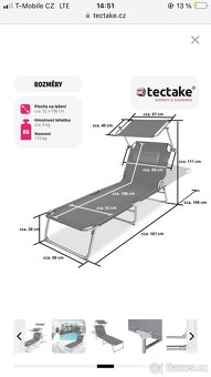 Zahradní lehátka polohovací skládací - 5