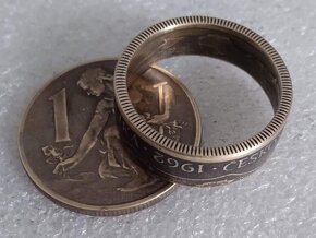 Prsten z mince 1 koruna 1962 ČSSR - 5