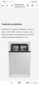 Prodám myčku na nádobí Beko š 45 2500 no niKč - 5