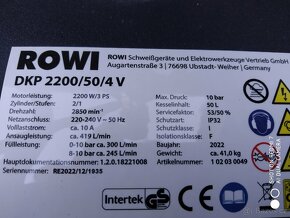 Prodám NEPOUŽITÝ 2-pístový kompresor ROWI DKP 2200/50/4 V - - 5