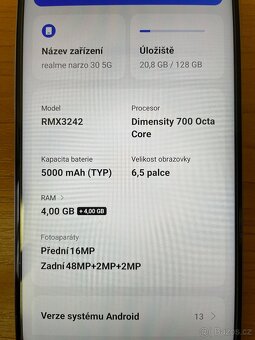 Realme Narzo 30 5G, 4GB/128GB, android 13 - 5