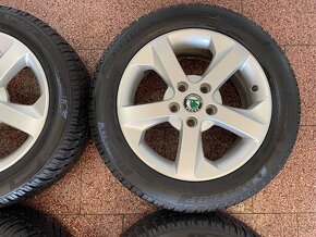 Originalní ALU kola Škoda 5x112 r16 zimní pneu 7mm - 5