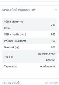 Ocelový plošinový vozík 900kg - 5