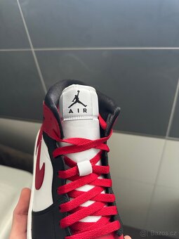 Jordan 1 Mid White Black Red - 5